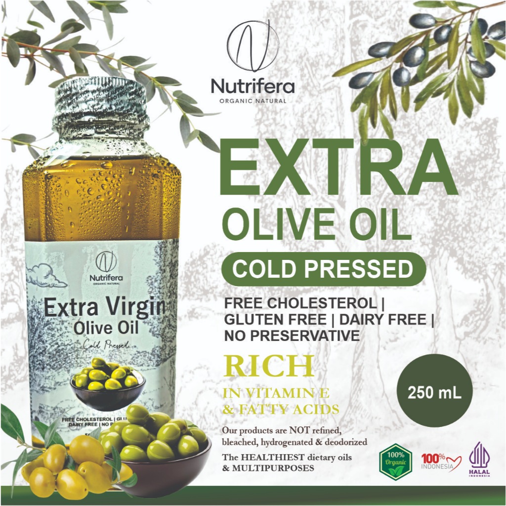 

NUTRIFERA Minyak Zaitun Murni 250ml EVOO / Extra Virgin Olive Oil 250ml Italy/Spain/Turkiye/Aussie