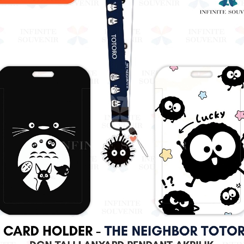 

Boom N3 The Neighbor Totoro Name Tag Card Holder Motif Karakter Totoro Kucing Coklat Hamster No Face Man Susuwatari dengan Tali Lanyard Pendant Akrilik ID Card Holder Tali Gantungan Acrylic Lucu Nametag Tempat Kartu Flazz Emoney