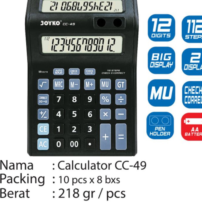 

KI3 calculator joyko cc49 12 digits