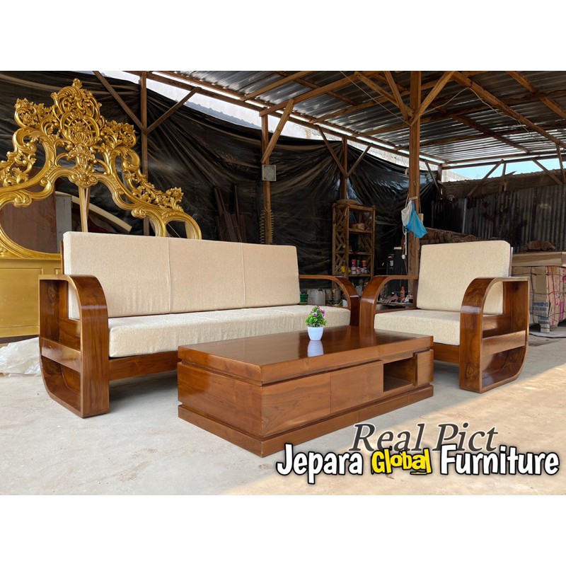 REAL PICT  Kursi Tamu minimalis Jati ketupat - kursi Tamu minimalis jati modern - kursi tamu jati - 