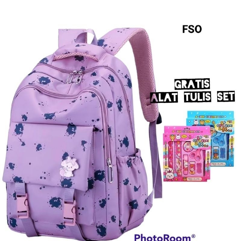 tas ransel anak perempuan TK SD gratis alat tulis tas sekolah perempuan TK SD tas gendong anak perem