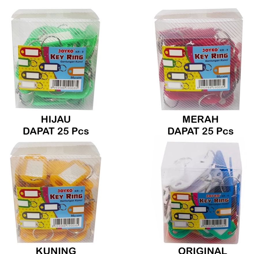 

KP8 Gantungan Kunci Label Nama Joyko Key Ring Warna KR9
