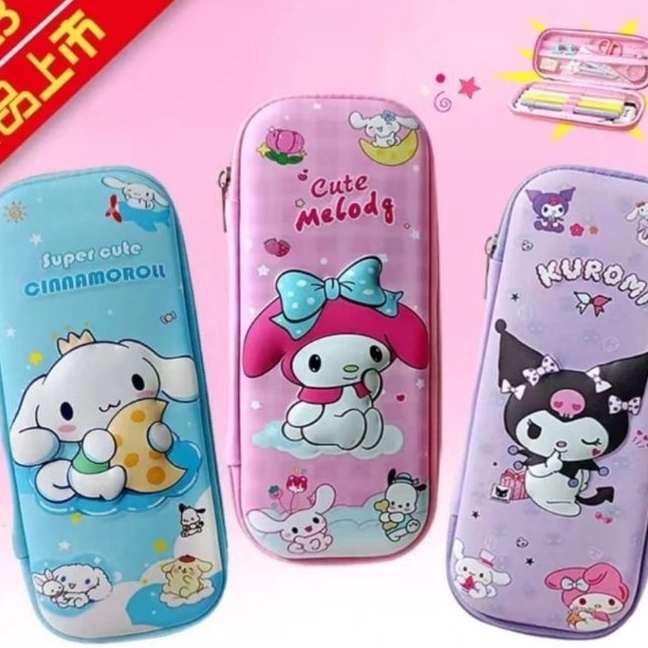 

Terlaris Kotak Pensil Anak Karakter Gambar Timbul Emboss 3D Lucu Pencil Case Sanrio
