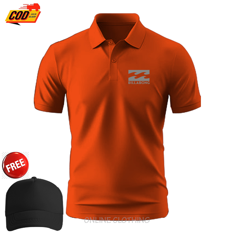 Kaos Polo Kerah Logo Billabong078 Text Kualitas Bahan tebal / Produk Terbaru Gratis Topi /Polo Polos