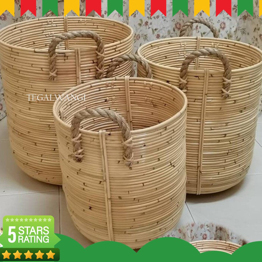 KERANJANG ROTAN LAUNDRY PAKAIAN KOTOR UNTUK CUCIAN KODE Z7O3