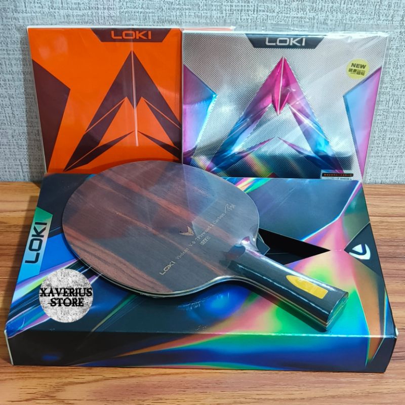 Kayu Bet Pingpong Loki V9 ²Carbon Original Full Set