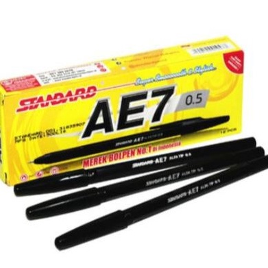 

KF7 12 Pcs 1 Pack Pen Bolpoin Pulpen Standard AE7 5 MM
