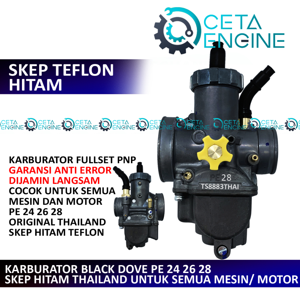 [ BISA COD ] KARBURATOR NSR PE 24 26 28 BLACK DOVE SKEP TEFLON SERIES PE24 PE26 PE30 PE28 HITAM ORIG