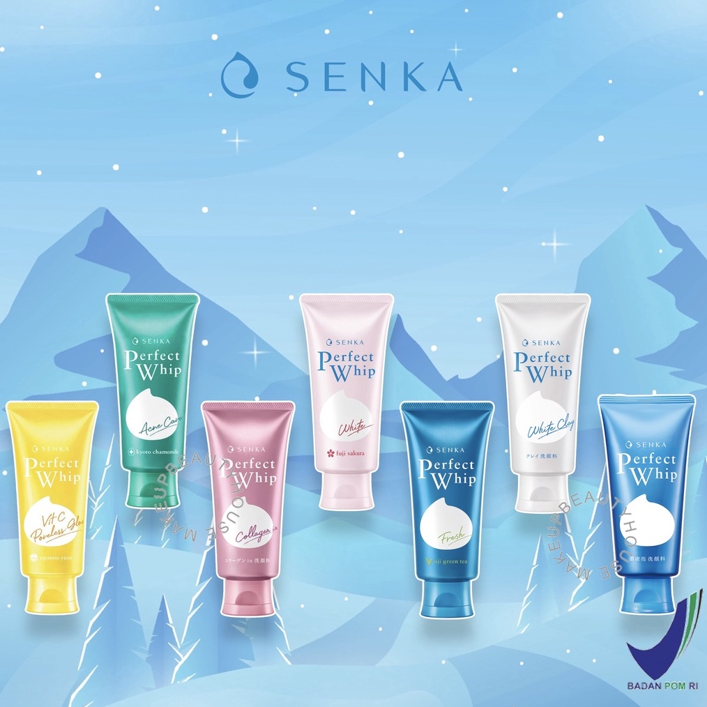 TREND SENKA Perfect Whip  White Clay  Vibrant  Fresh Anti Shine  Sakura  Acne Care  Collagen  Gel Ge
