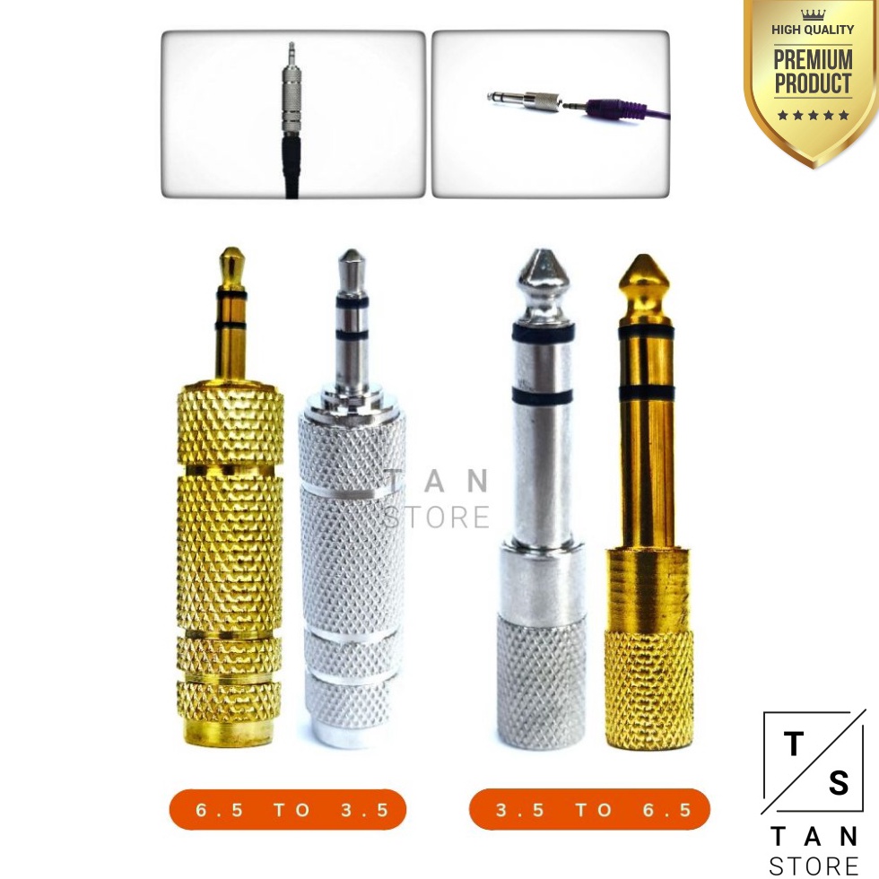 KUALITAS OKE Converter Audio Jack Cover Besar ke Kecil 65MM AUX to 35MM Stereo