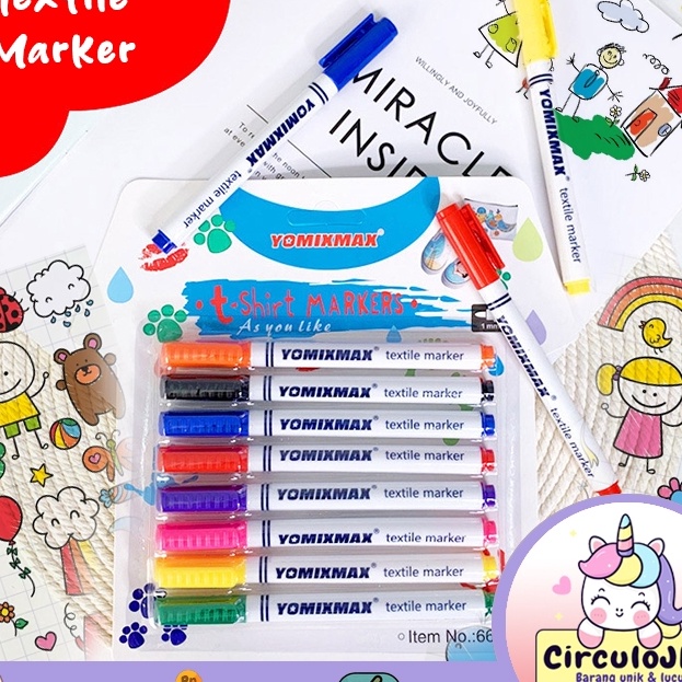 

Langka 8PCS Spidol Kain Kaos Baju Penanda Pola Decor Spidol Permanent Khusus Kain Shirt Fabric Marker