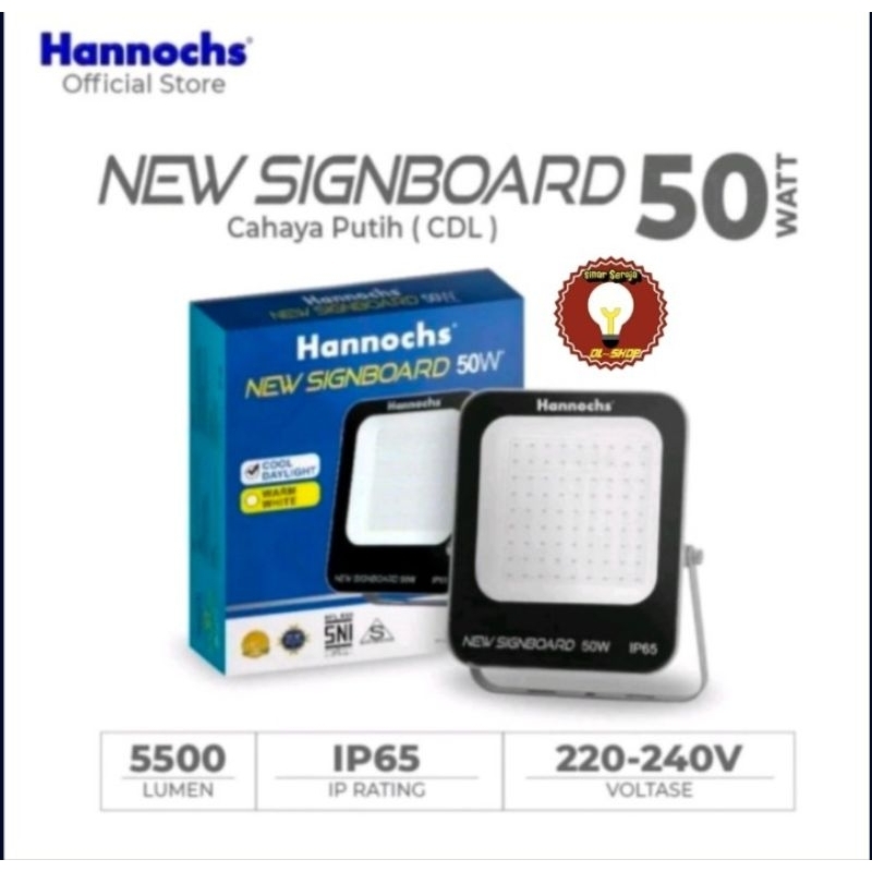 Lampu Sorot / Kap Sorot Hannochs Signboard LED Flood Light 20w, 30w, 50w