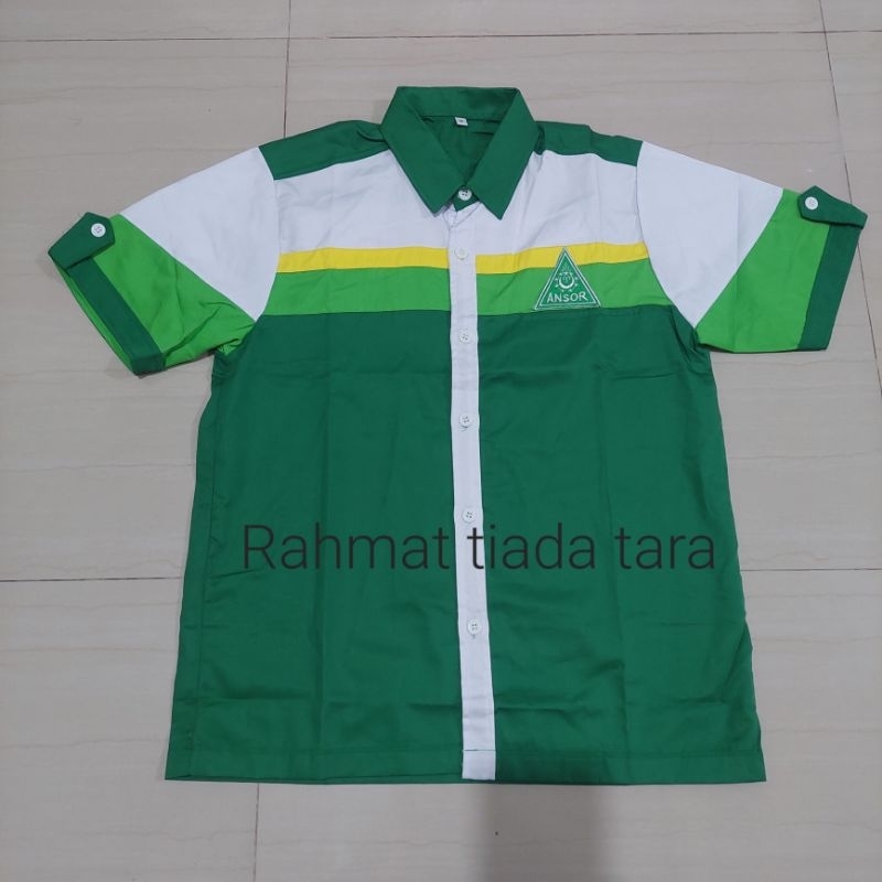 KEMEJA GP ANSOR KOMBINASI,BAJU ANSOR,HEM ANSOR PENDEK