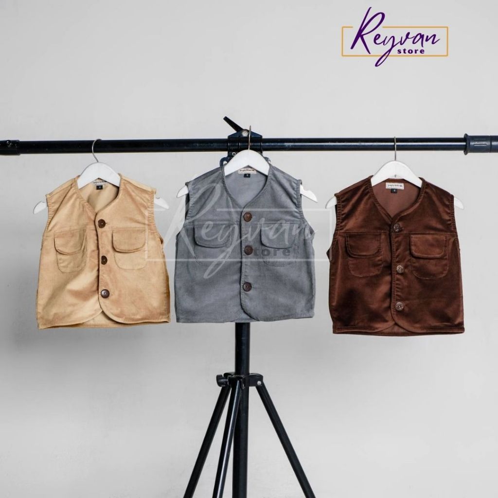 ROMPI ANAK CORDUROY KLASIK FREE TOPI / VEST ANAK FREE TOPI