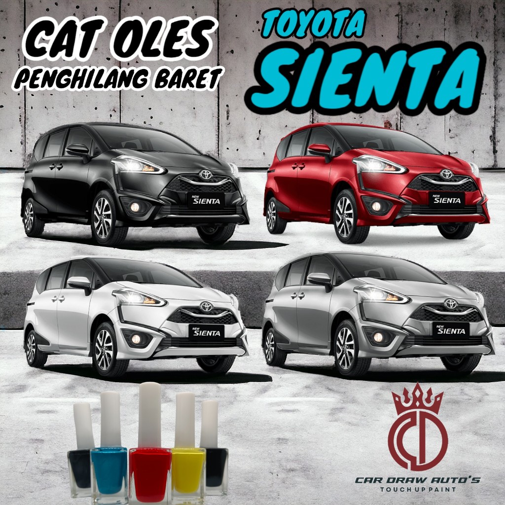 Cat Oles Mobil Toyota Sienta Hitam Putih Grey Silver Terbaru