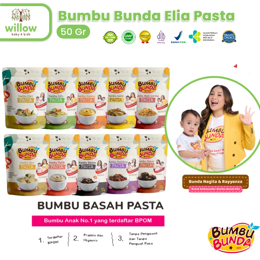 

Bahan Makanan MPASI - Bumbu Bunda Elia Pasta 50Gr