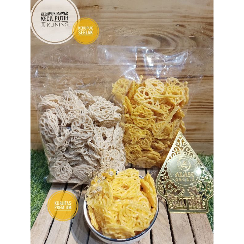 

(Kerupuk Mentah) Kerupuk bakung kecil Mawar mini seblak 250g, 500g, 1kg