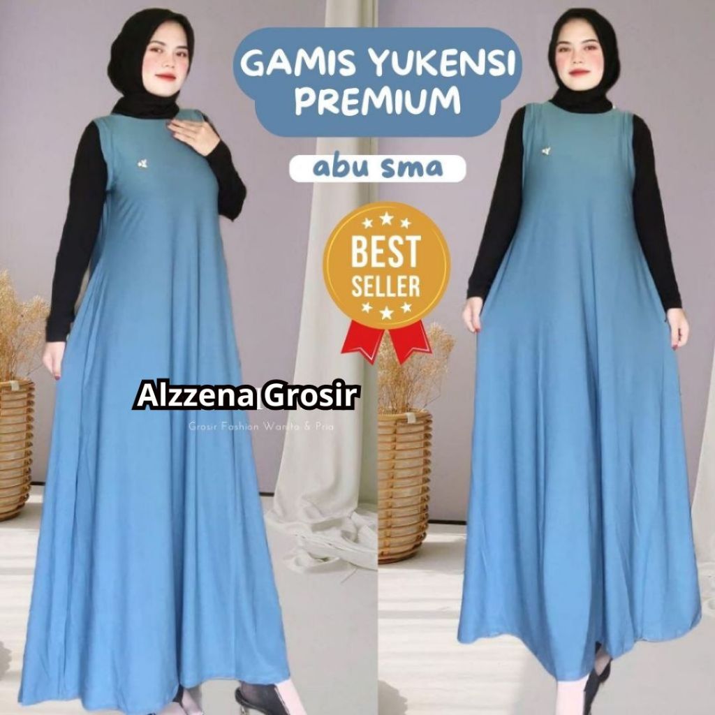 GAMIS YUKENSI (KUTUNG) JUMBO XXXL JERSEY PREMIUM TANPA LENGAN INNER DRESS GAMIS JUMBO