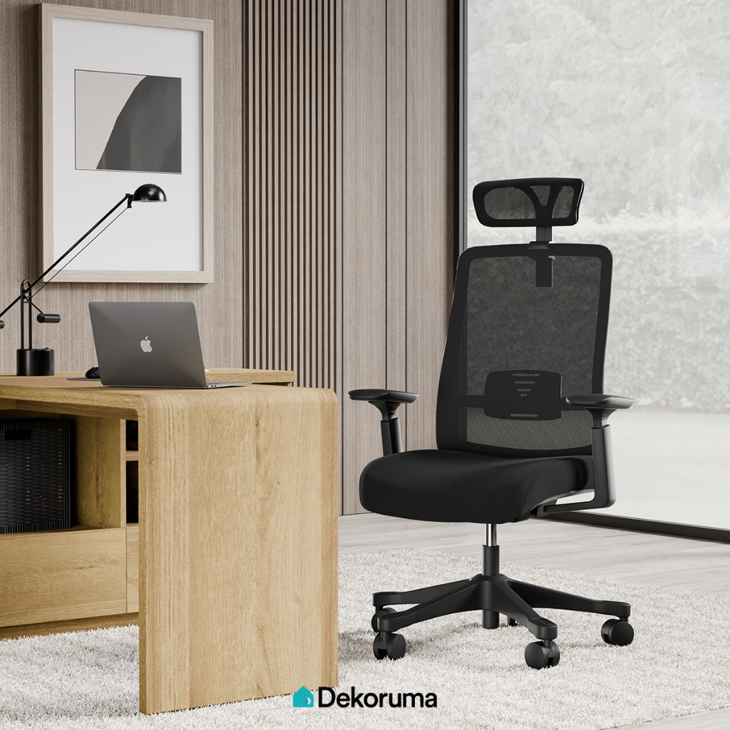Dekoruma SAGA Kursi Kantor Manager Ergonomis / Kursi Kerja Empuk Nyaman Bahan Mesh / Office Chair / 