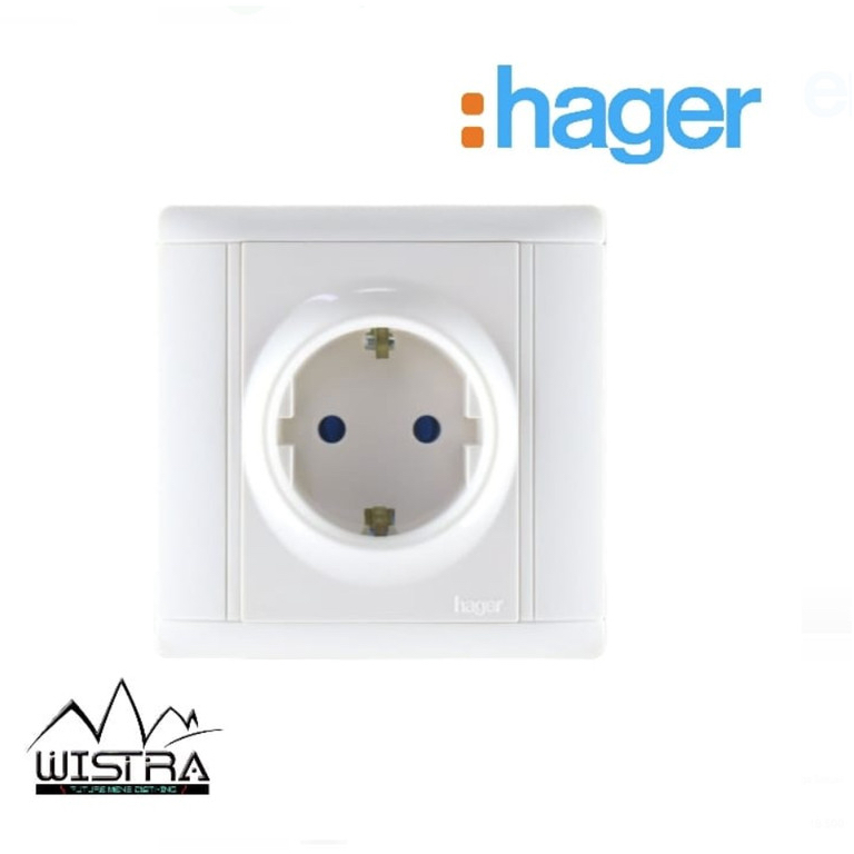 Colokan Listrik Socket Hager German 16 A With Shutter WGS116S Hager