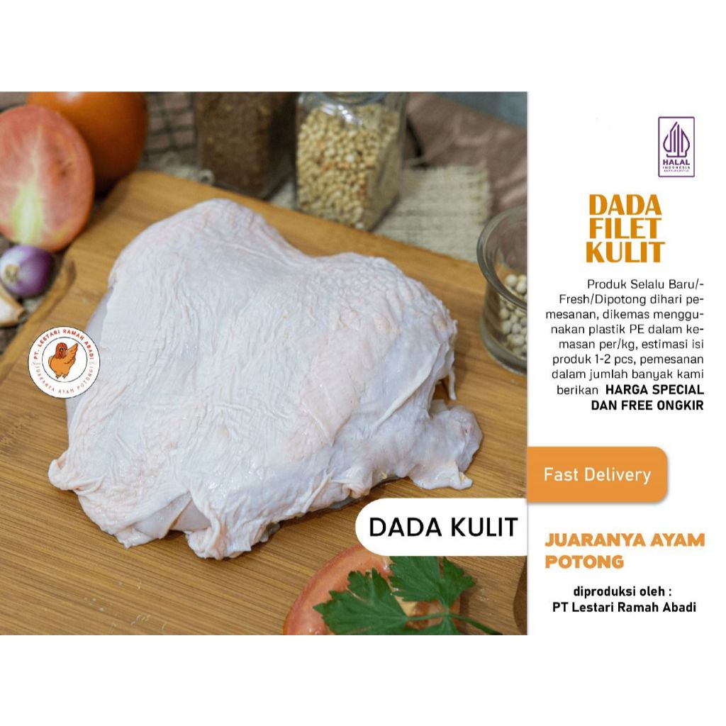 

Daging Ayam Dada Fillet Boneless Dengan Kulit 1kg