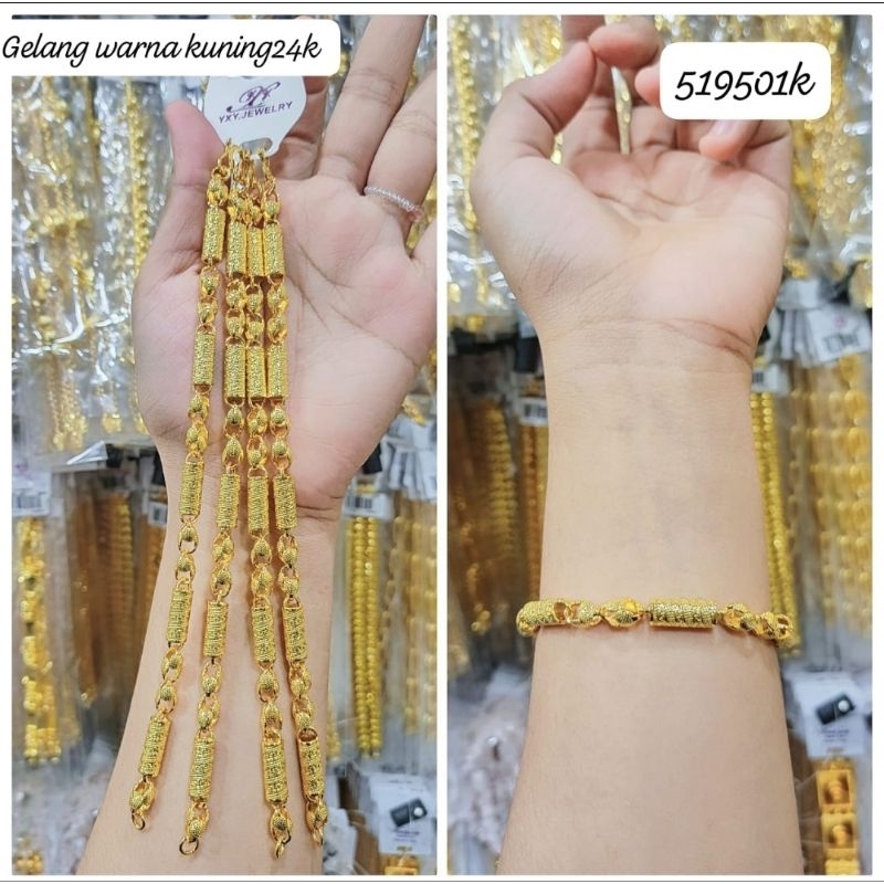Gelang Bambu Lapis Emas 24k, Awet di Pakai Harian