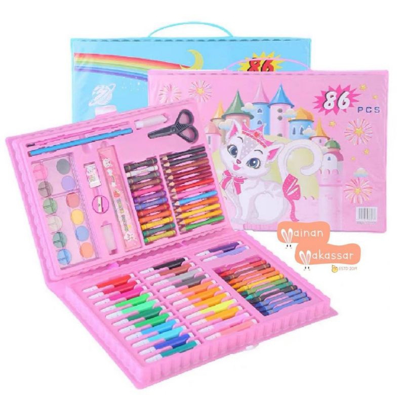 Crayon Alat Mewarnai Full Set 86 Pcs