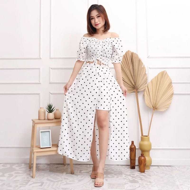 SET JESSY//STELAN SABRINA MOTIF POLKADOT POLKA DOT