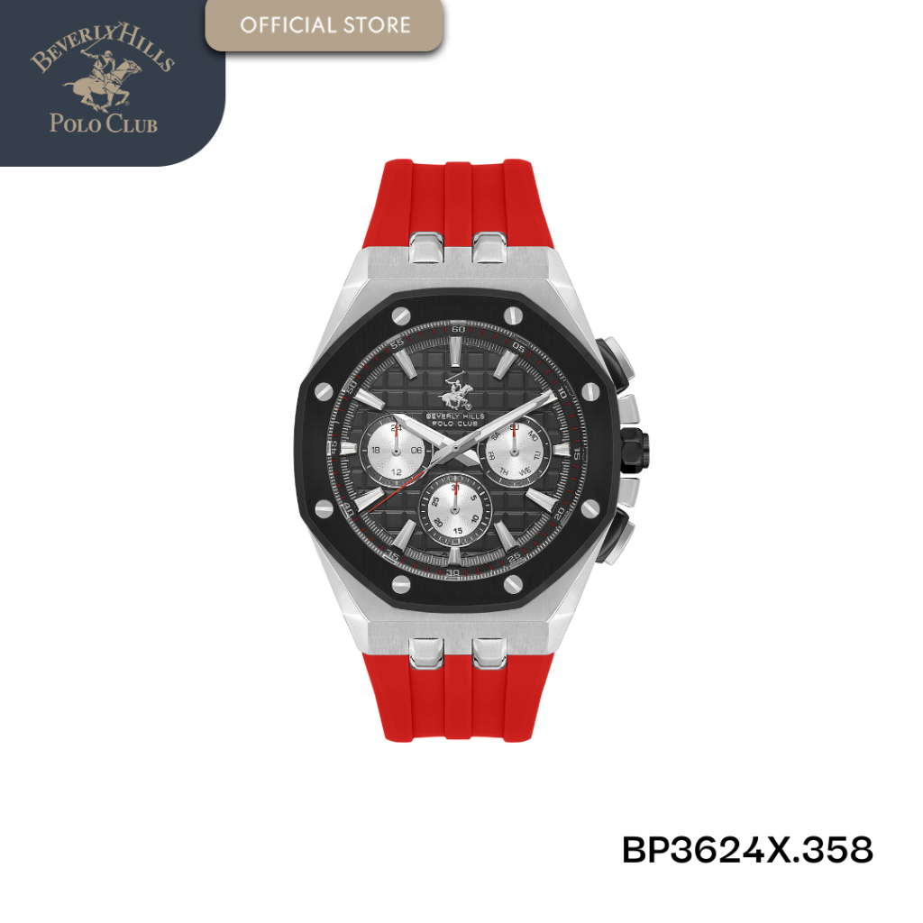 Beverly Hills Polo Club Jam Tangan Pria BP3624X.358 Black- Red