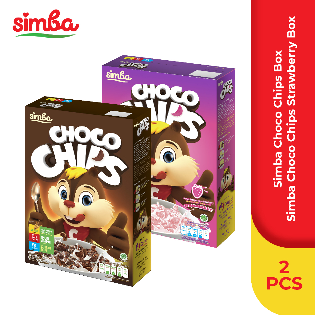 

1 Choco Chip Cereal Box 300 gr & 1 Choco Chip Strawberry Box 300gr