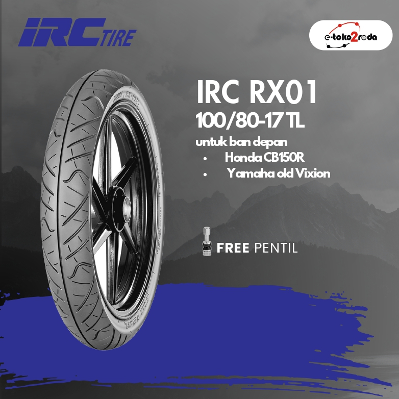 BAN IRC TUBELESS RX01 100/80 RING 17