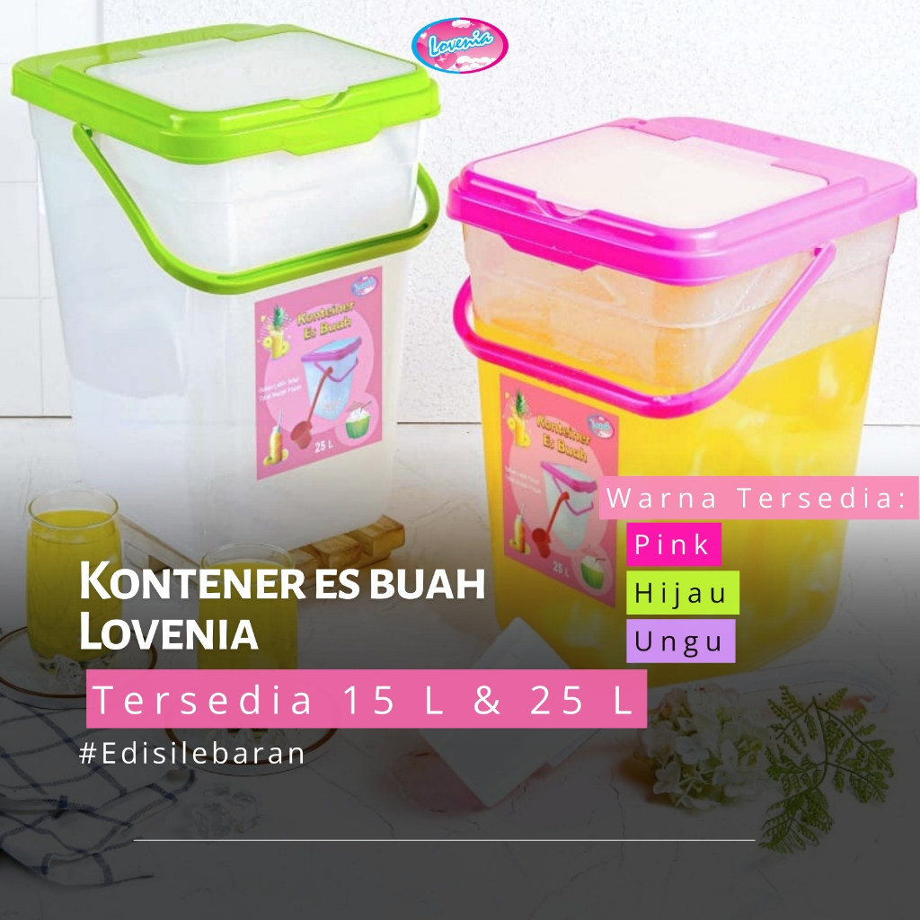 Lovenia Toples Es Buah 15 Lt Bonus Gayung Bajigur / Tempat Es buah Prasmanan dengan gagang