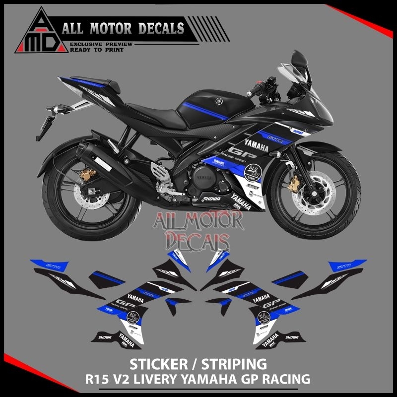 Stiker Striping R15 V2 Livery Yamaha Gp Racing / Decal Yamaha R15 V2, V1 / Sticker Motor R15 V2 Cust