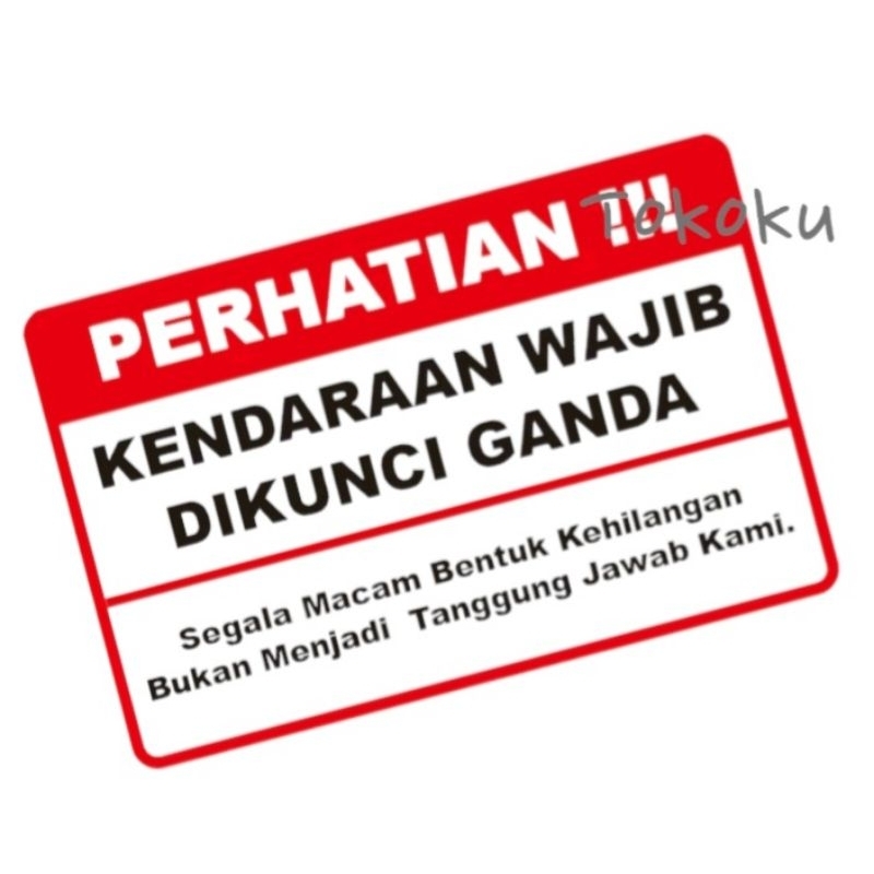 

Stiker Keamanan Kendaraan utk perkantoran atau kost