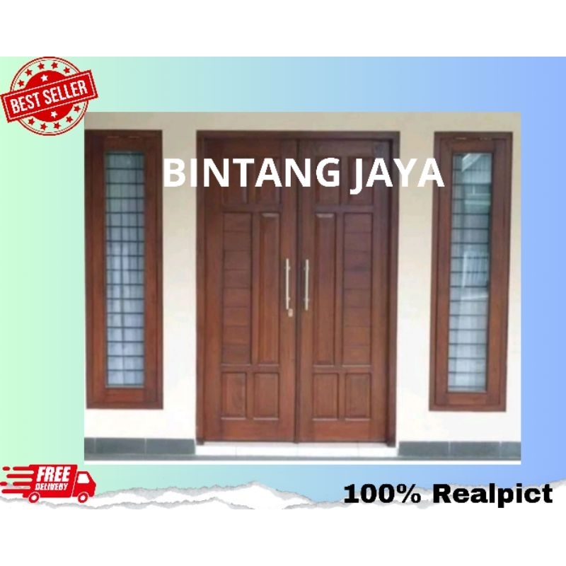 Pintu Utama Model Kupu Kupu Kayu Mahoni Pintu Kupu Tarung Minimalis Murah