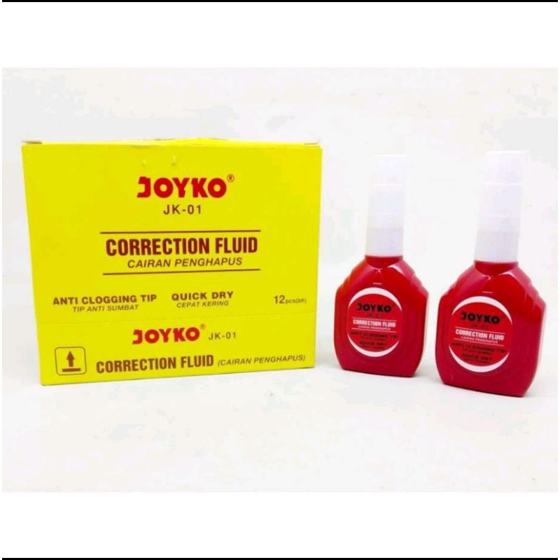 

(1 pack) tipe x JOYKO/Tipex/correction fluid/cairan penghapus isi 12 JK-01 ATK