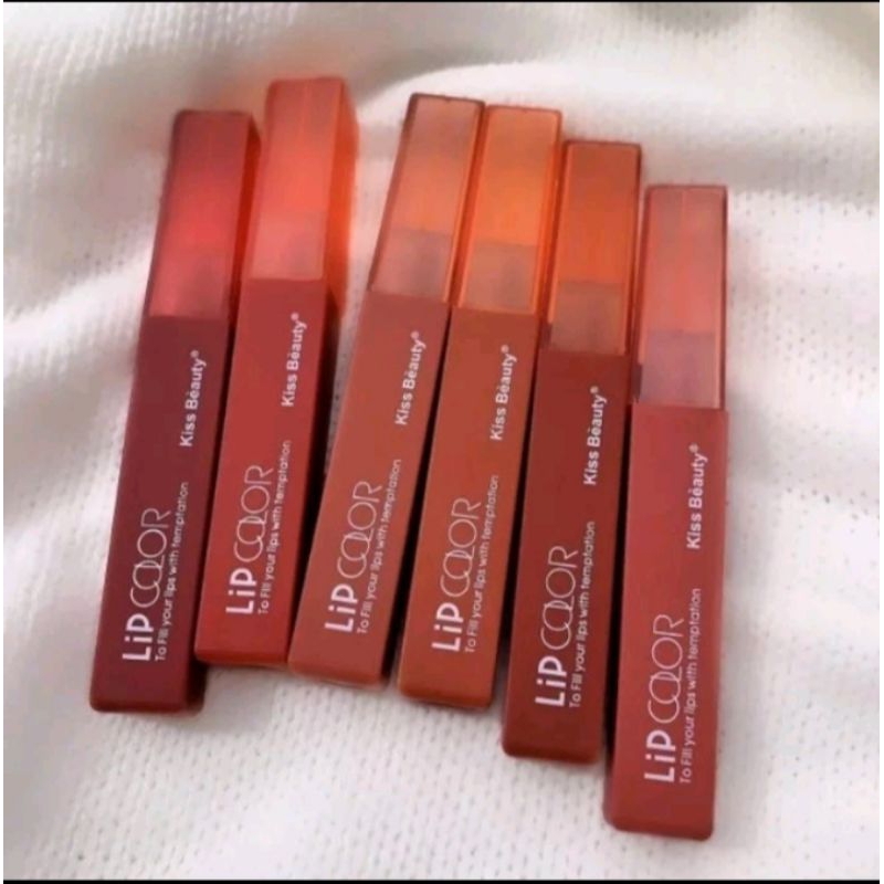 TEMPTATION Velvet Lip Color Matte Lipstick Kiss BeautyLIPSTIK MURAH, LIPSTIK AWET WATERPROOF, TAHAN 