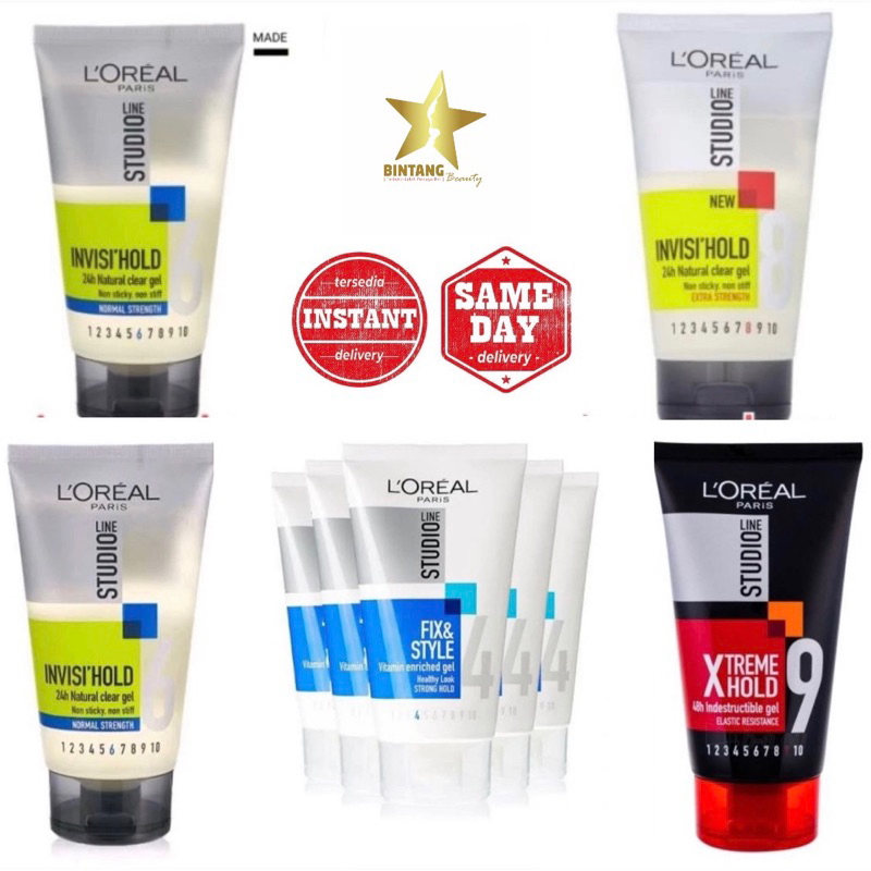 Loreal Paris Studio Line New Xtreme Hold 48h Indestructible Gel 150ml - Hair Styling Gel - Invisi Ho