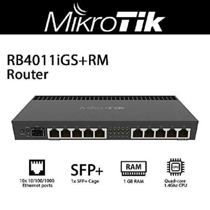 Mikrotik Router indoor RB4011iGS+RM / RB4011 / mikrotik rb4011