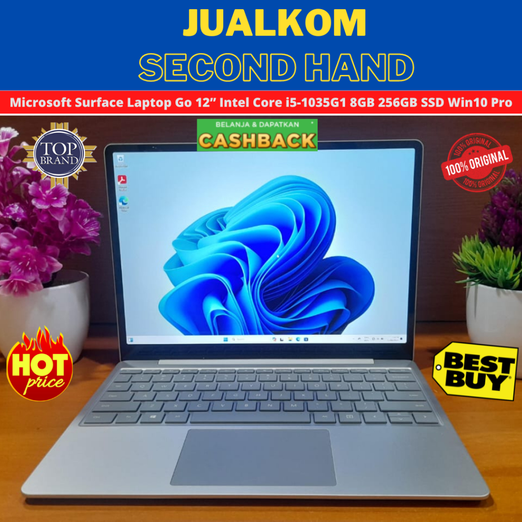 Laptop Second Laptop Bekas Laptop Touchscreen Macbook Air Microsoft Surface Laptop Go 12” i5 Gen 10 