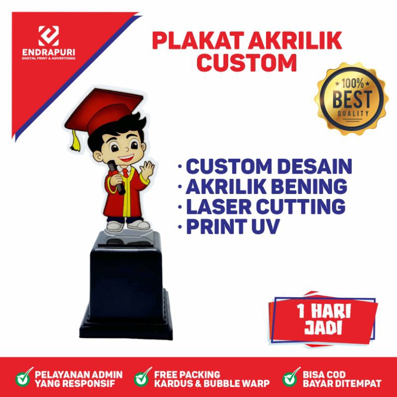 Piala Wisuda Anak Sekolah Tk Paud Sd Plakat Boneka Akrilik Souvenir Kado Hadiah Perempuan | Laki-lak