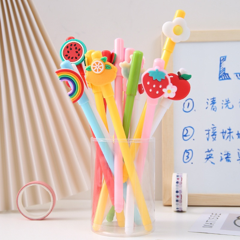 

COD Pena Gel Karakter 3D Lucu Pulpen Karakter Kartun Buah 0.5mm Pen Cute Student Japanese Alat Tulis Kantor Sekolah
