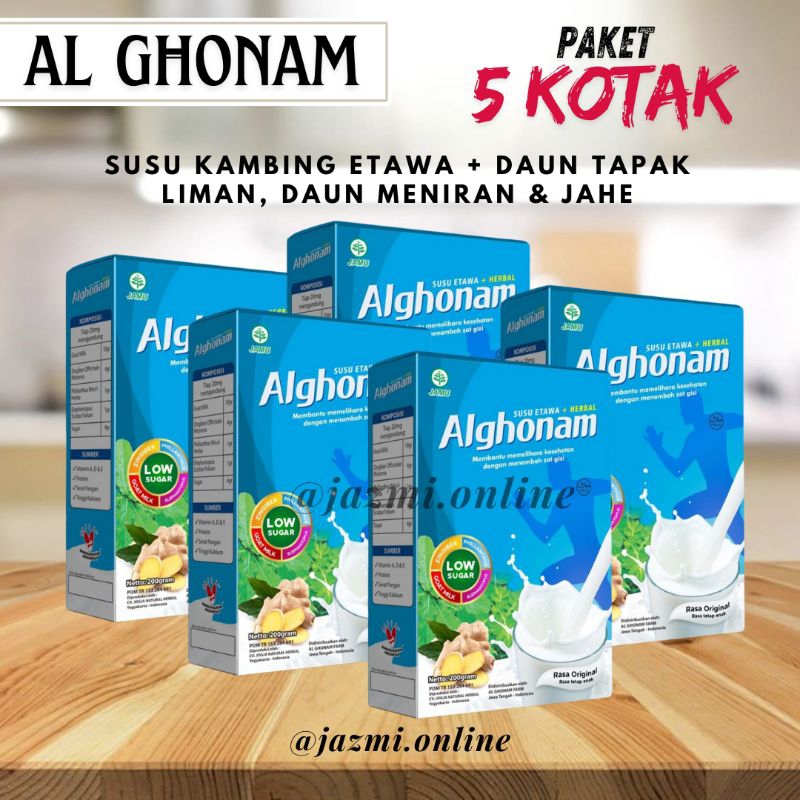 

Paket 5 Kotak AL GHONAM 1 Kg | Susu Etawa + Herbal