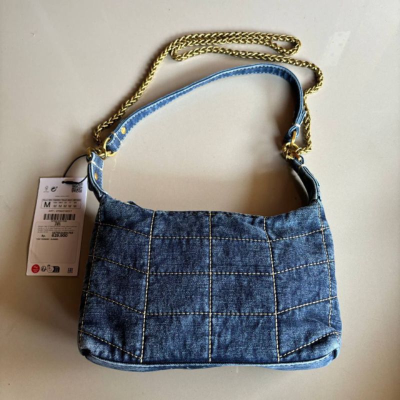 ZARA DENIM CHAIN CROSSBODY BAG