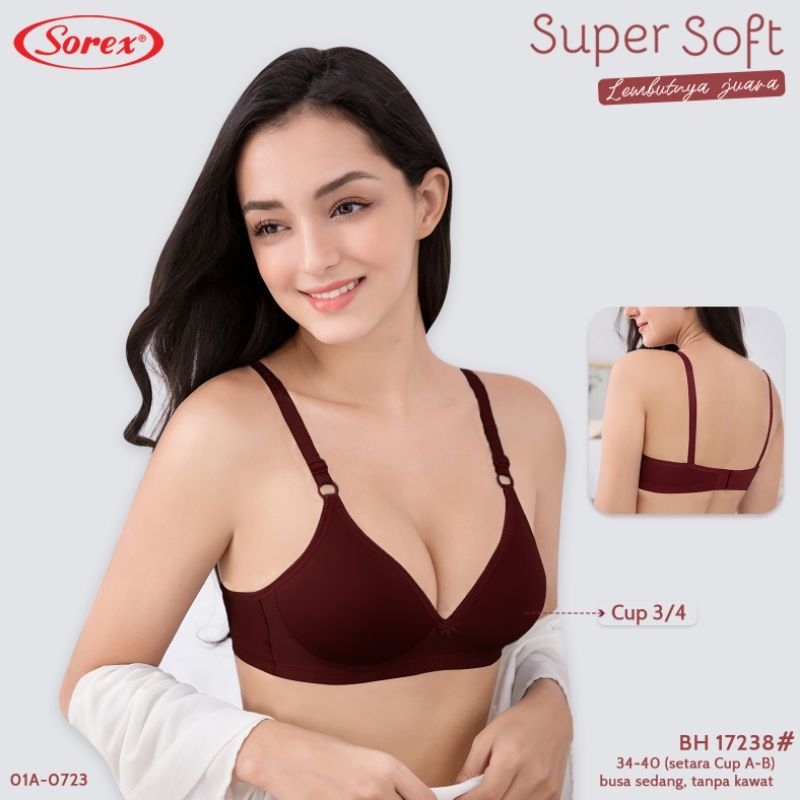 Bra Sorex Tanpa Kawat 17238  BH Sorex Busa Sedang CUP:Kecil (A-B)