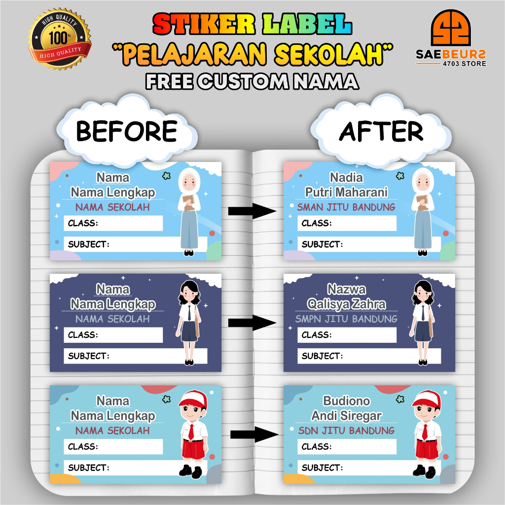 

STIKER LABEL PELAJARAN SEKOLAH GRATIS CUSTOM NAMA