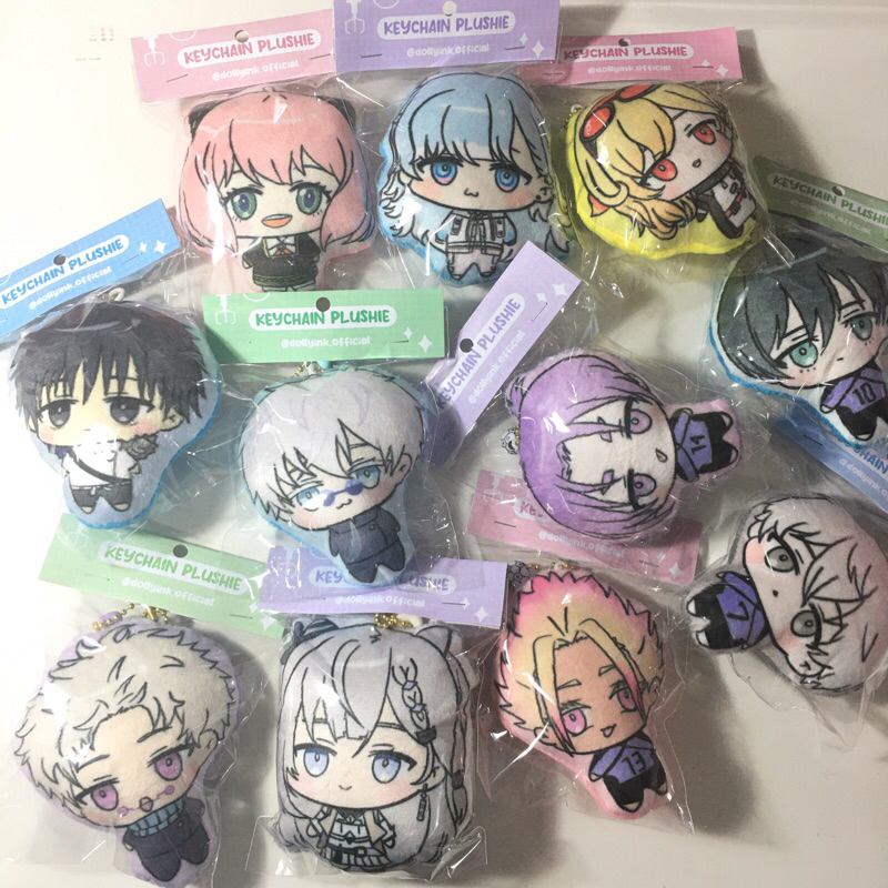 [READY STOCK]Plushie Keychain by dollyink Anime Vtuber/Plushie Jujutsu Kaisen/Gantungan Kunci Blue l