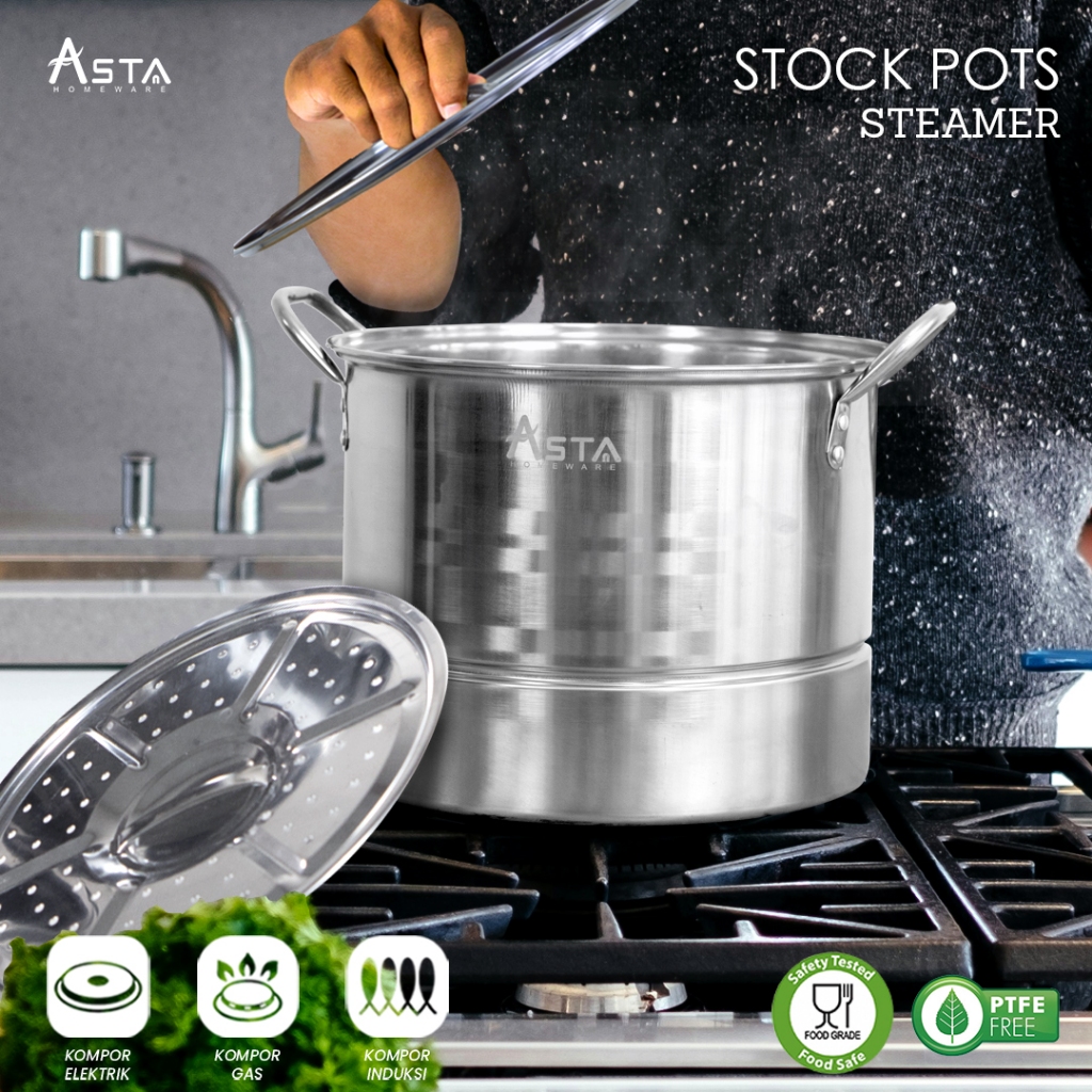 Asta Dandang Kukusan Stock Pot Stainless