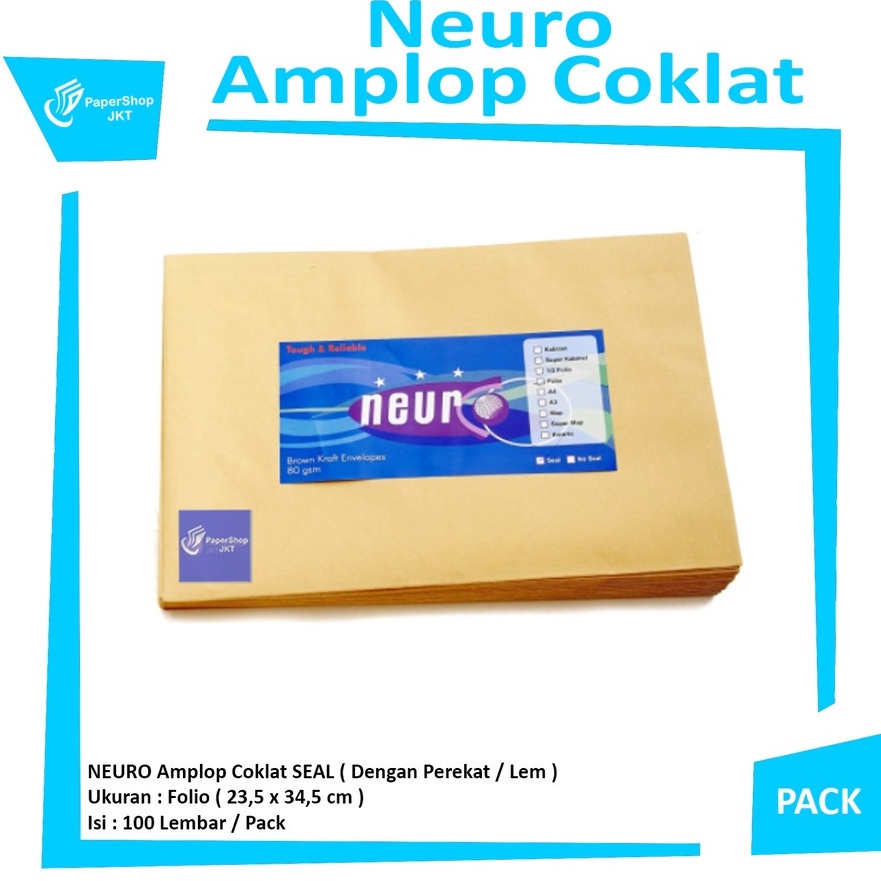 

Boom NEURO Amplop Coklat Folio Seal 235 x 345 cm Pack