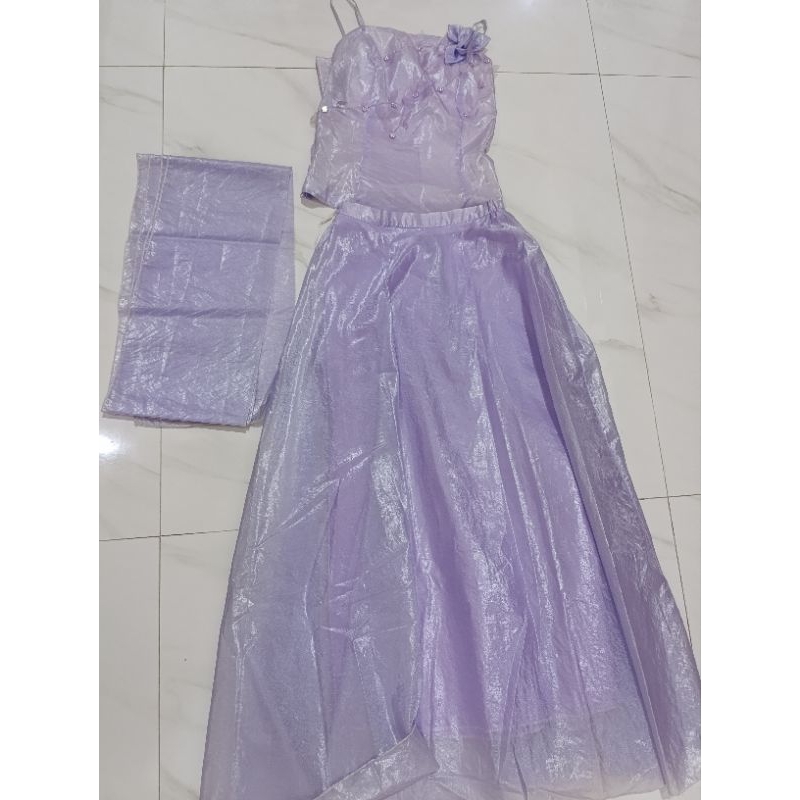 Dress, gaun pesta warna ungu muda